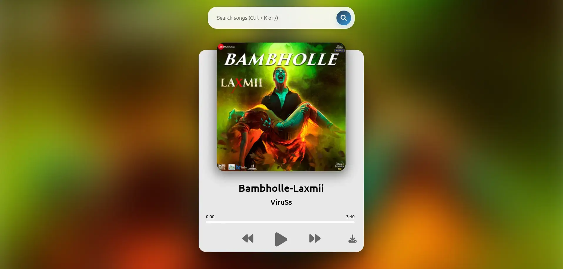Music Player landing page