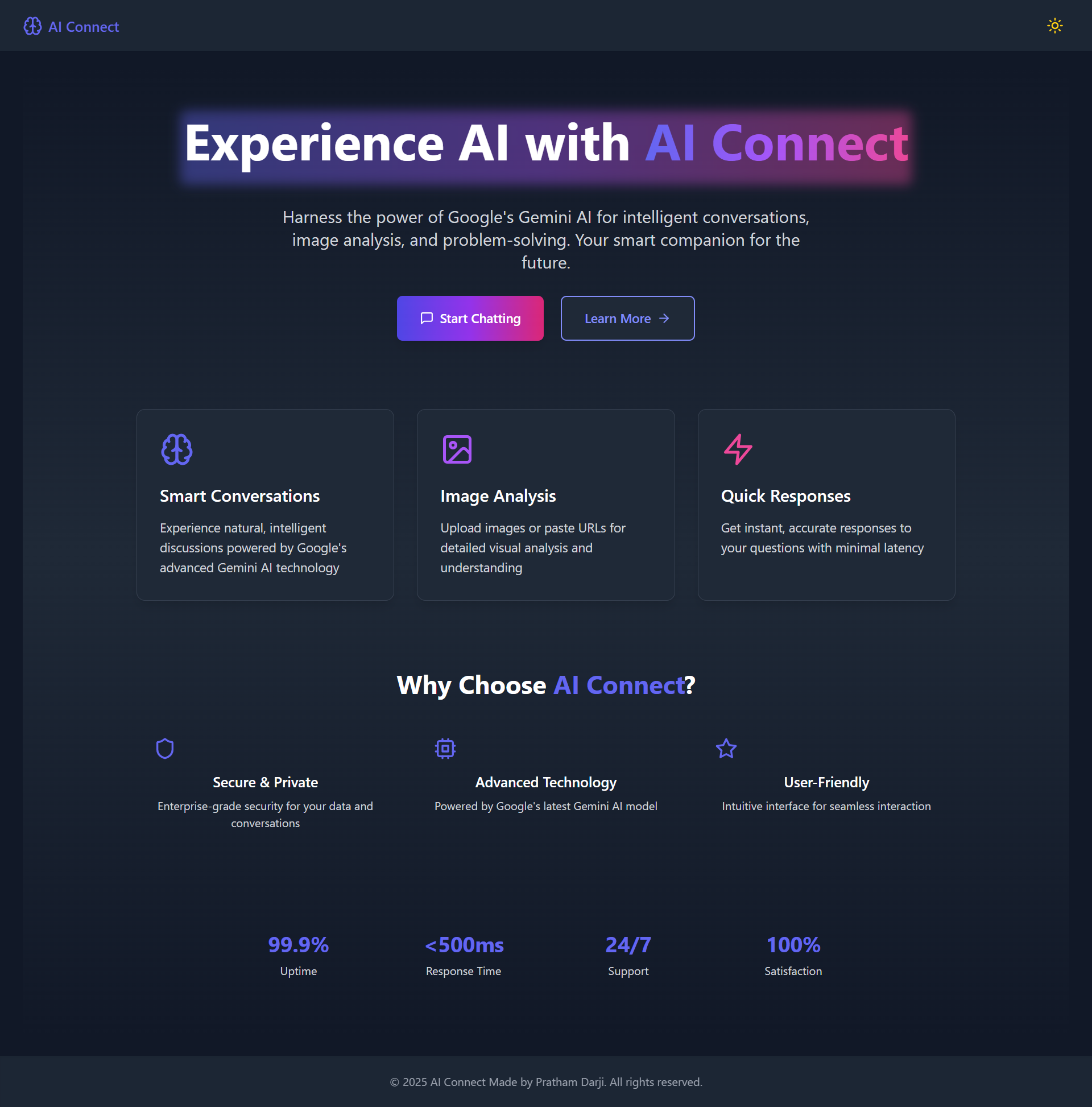 AI Connect Pro landing page