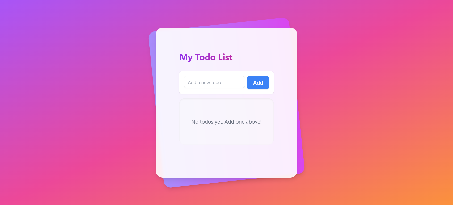 Todo Web App landing page